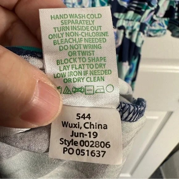 Lilly Pulitzer Calla off the shoulder romper, High Tide - Ready Set Gecko XXS - Picture 9 of 10